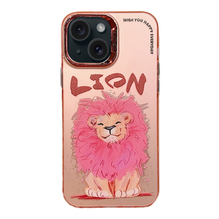 Electroplated Lens Ring Cartoon Animal Phone Case, For iPhone 15 Pro Max, For iPhone 15 Pro, For iPhone 15, For iPhone 14