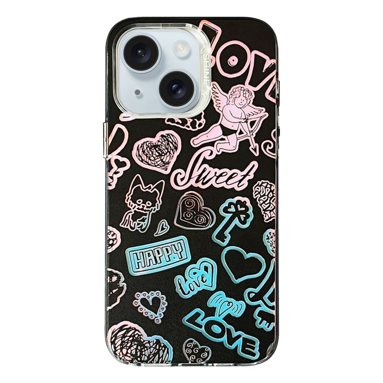 Colorful Pattern TPU + PC Phone Case, For iPhone 15, For iPhone 14