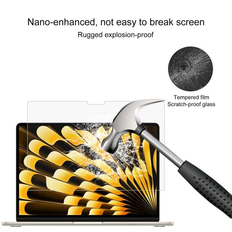 2pcs 0.26mm 9H Surface Hardness Explosion-proof Tempered Glass Film, For Macbook Air 13.6 2023/2024/2025, For Macbook Air 15.3 2023/2024/2025
