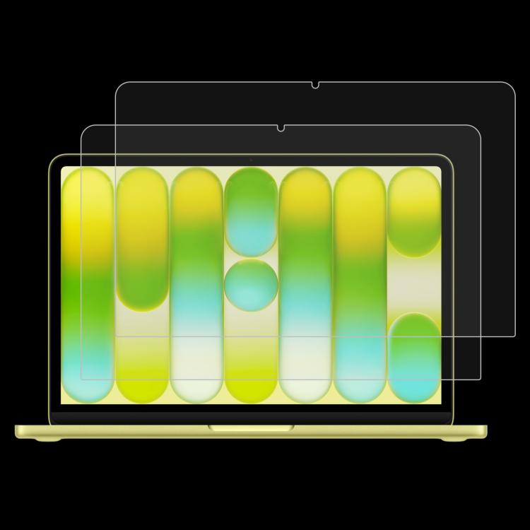 2pcs 0.26mm 9H Surface Hardness Explosion-proof Tempered Glass Film, For Macbook Air 13.6 2023/2024/2025, For Macbook Air 15.3 2023/2024/2025