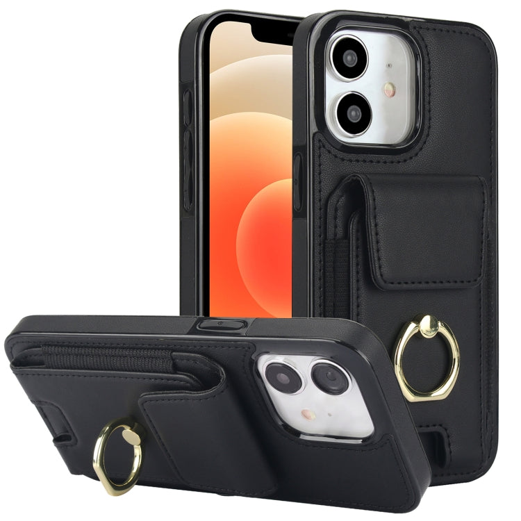 Elastic Card Bag Ring Holder Phone Case, For iPhone 13, For iPhone 12, For iPhone 12 Pro Max, For iPhone 12 Pro