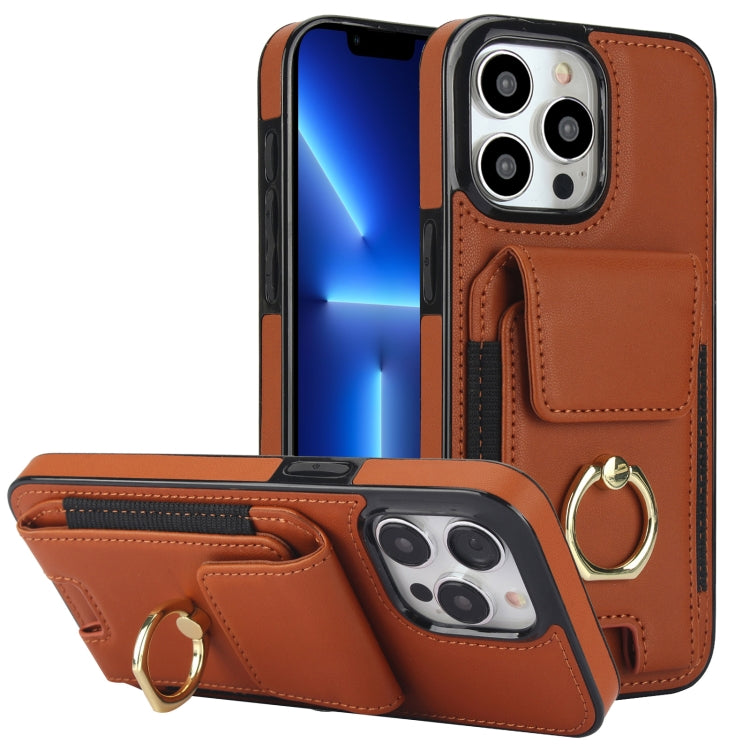 Elastic Card Bag Ring Holder Phone Case, For iPhone 14 Pro, For iPhone 14 Pro Max, For iPhone 13 Pro Max, For iPhone 13 Pro
