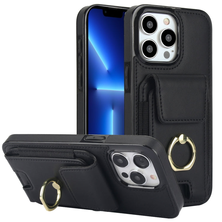 Elastic Card Bag Ring Holder Phone Case, For iPhone 14 Pro, For iPhone 14 Pro Max, For iPhone 13 Pro Max, For iPhone 13 Pro