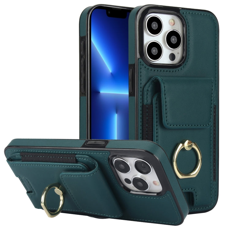 Elastic Card Bag Ring Holder Phone Case, For iPhone 14 Pro, For iPhone 14 Pro Max, For iPhone 13 Pro Max, For iPhone 13 Pro
