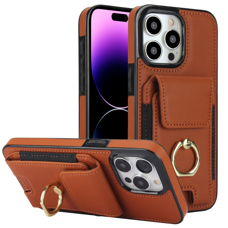 Elastic Card Bag Ring Holder Phone Case, For iPhone 14 Pro, For iPhone 14 Pro Max, For iPhone 13 Pro Max, For iPhone 13 Pro