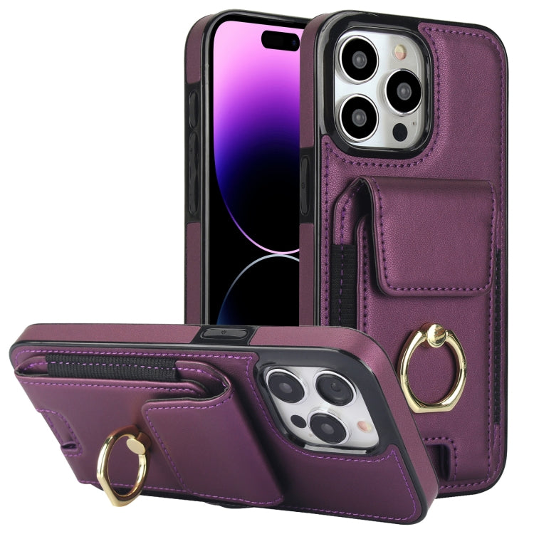 Elastic Card Bag Ring Holder Phone Case, For iPhone 14 Pro, For iPhone 14 Pro Max, For iPhone 13 Pro Max, For iPhone 13 Pro