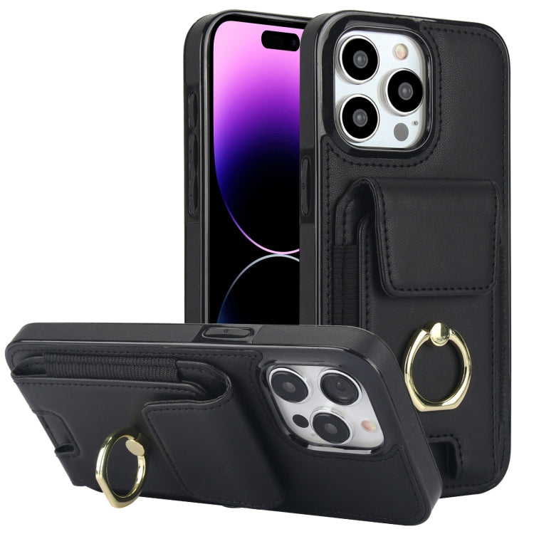 Elastic Card Bag Ring Holder Phone Case, For iPhone 14 Pro, For iPhone 14 Pro Max, For iPhone 13 Pro Max, For iPhone 13 Pro