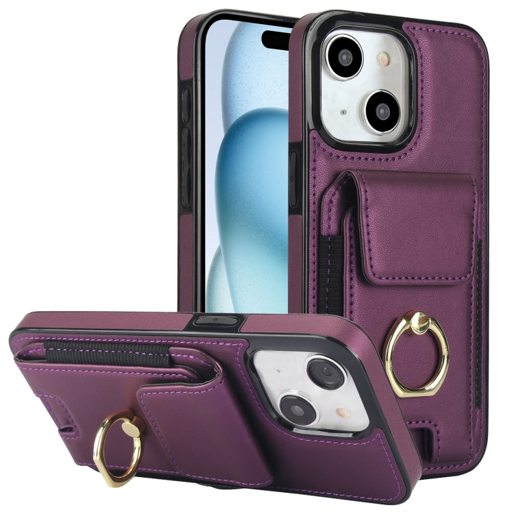 Elastic Card Bag Ring Holder Phone Case, For iPhone 15 Pro Max, For iPhone 15 Pro, For iPhone 15, For iPhone 14