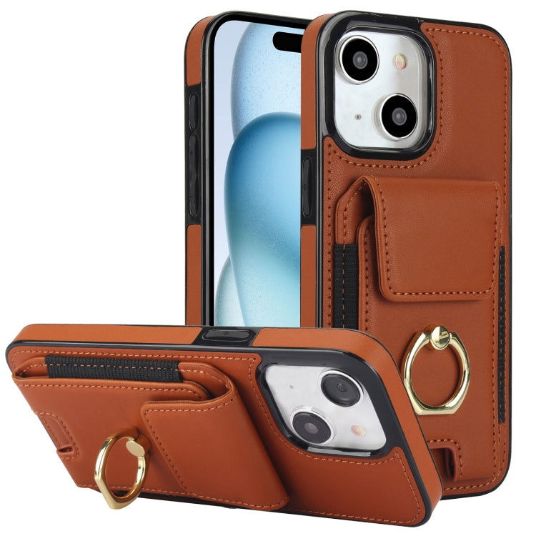 Elastic Card Bag Ring Holder Phone Case, For iPhone 15 Pro Max, For iPhone 15 Pro, For iPhone 15, For iPhone 14