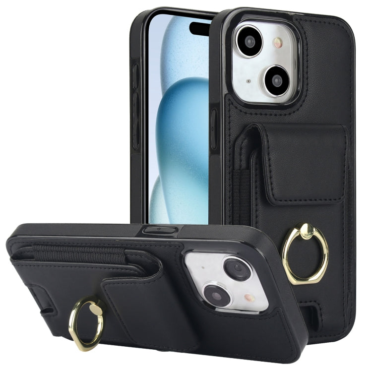 Elastic Card Bag Ring Holder Phone Case, For iPhone 15 Pro Max, For iPhone 15 Pro, For iPhone 15, For iPhone 14