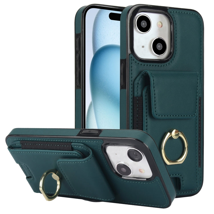 Elastic Card Bag Ring Holder Phone Case, For iPhone 15 Pro Max, For iPhone 15 Pro, For iPhone 15, For iPhone 14