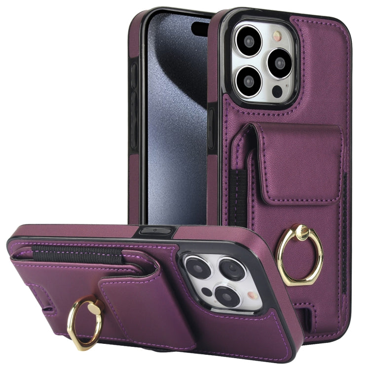 Elastic Card Bag Ring Holder Phone Case, For iPhone 15 Pro Max, For iPhone 15 Pro, For iPhone 15, For iPhone 14