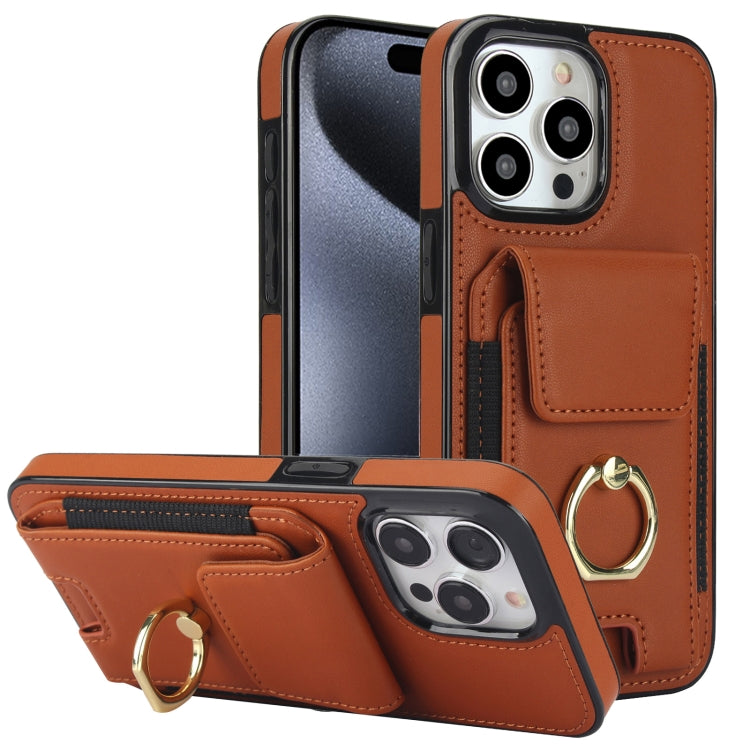 Elastic Card Bag Ring Holder Phone Case, For iPhone 15 Pro Max, For iPhone 15 Pro, For iPhone 15, For iPhone 14