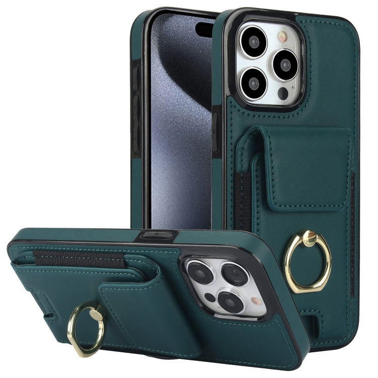 Elastic Card Bag Ring Holder Phone Case, For iPhone 15 Pro Max, For iPhone 15 Pro, For iPhone 15, For iPhone 14