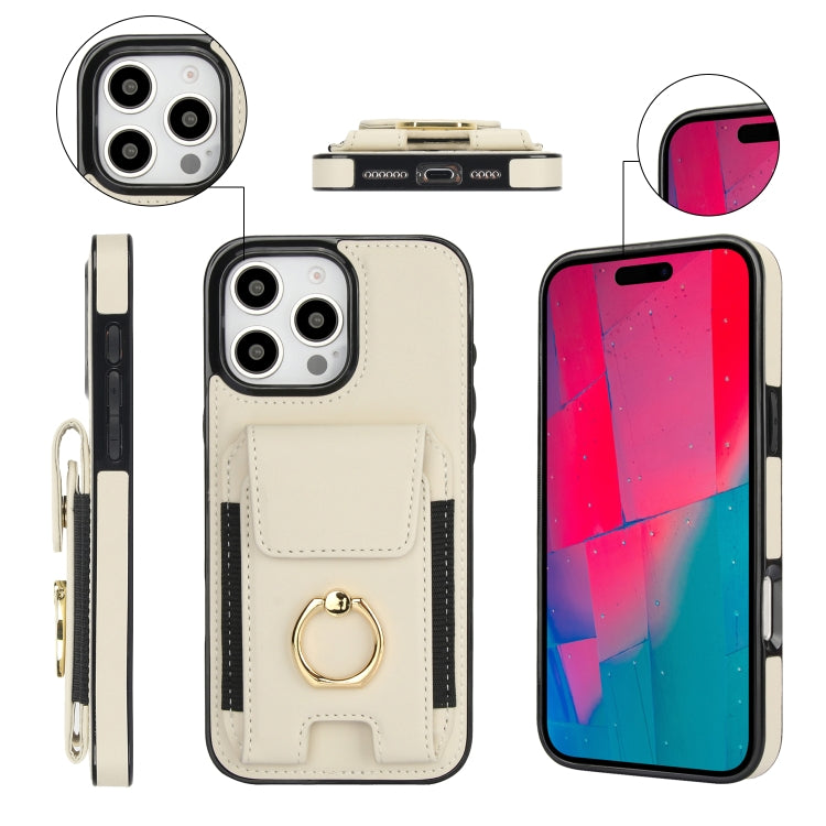 Elastic Card Bag Ring Holder Phone Case, For iPhone 16 Pro Max, For iPhone 16 Pro, For iPhone 16 Plus, For iPhone 16
