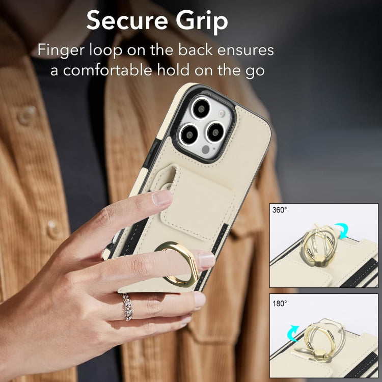 Elastic Card Bag Ring Holder Phone Case, For iPhone 16 Pro Max, For iPhone 16 Pro, For iPhone 16 Plus, For iPhone 16