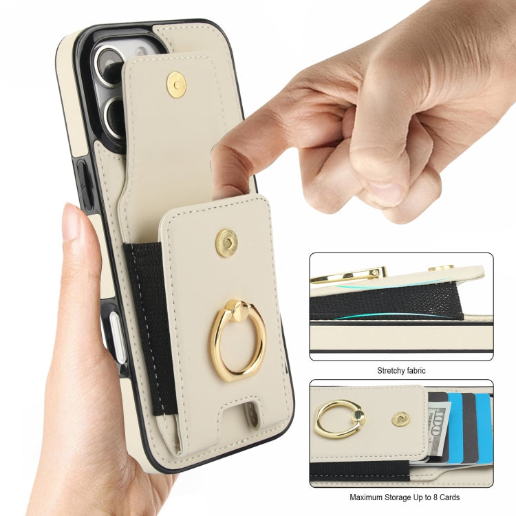Elastic Card Bag Ring Holder Phone Case, For iPhone 16 Pro Max, For iPhone 16 Pro, For iPhone 16 Plus, For iPhone 16