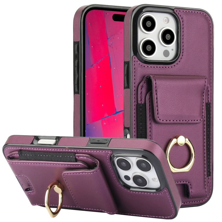 Elastic Card Bag Ring Holder Phone Case, For iPhone 16 Pro Max, For iPhone 16 Pro, For iPhone 16 Plus, For iPhone 16