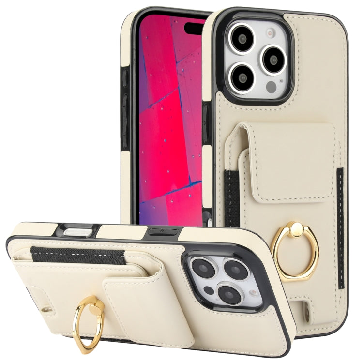 Elastic Card Bag Ring Holder Phone Case, For iPhone 16 Pro Max, For iPhone 16 Pro, For iPhone 16 Plus, For iPhone 16
