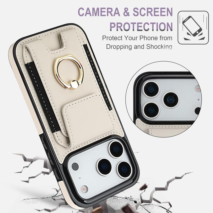 Elastic Card Bag Ring Holder Phone Case, For iPhone 17 Pro Max, For iPhone 17 Pro, For iPhone 17, For iPhone Air