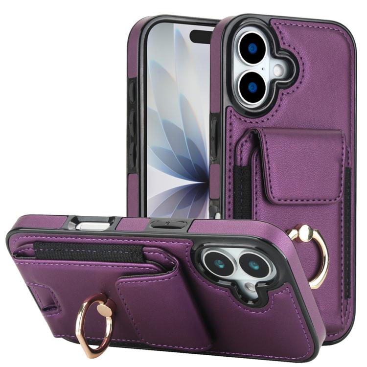 Elastic Card Bag Ring Holder Phone Case, For iPhone 17 Pro Max, For iPhone 17 Pro, For iPhone 17, For iPhone Air