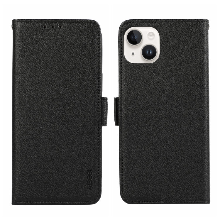 ABEEL Side-Magnetic Litchi Pattern Leather RFID Phone Case, For iPhone 17 Pro Max, For iPhone 17 Pro, For iPhone Air, For iPhone 15 Pro Max, For iPhone 15 Pro, For iPhone 15 Plus