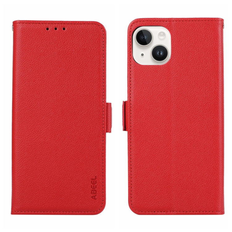 ABEEL Side-Magnetic Litchi Pattern Leather RFID Phone Case, For iPhone 17 Pro Max, For iPhone 17 Pro, For iPhone Air, For iPhone 15 Pro Max, For iPhone 15 Pro, For iPhone 15 Plus