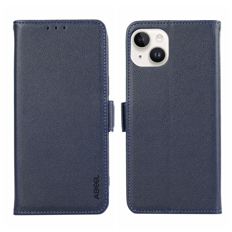 ABEEL Side-Magnetic Litchi Pattern Leather RFID Phone Case, For iPhone 17 Pro Max, For iPhone 17 Pro, For iPhone Air, For iPhone 15 Pro Max, For iPhone 15 Pro, For iPhone 15 Plus