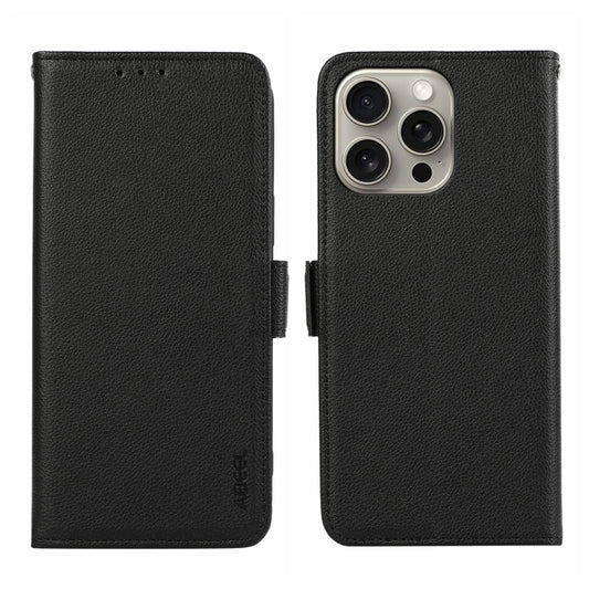 ABEEL Side-Magnetic Litchi Pattern Leather RFID Phone Case, For iPhone 13 Pro, For iPhone 13, For iPhone 12 Pro Max, For iPhone 12 Pro