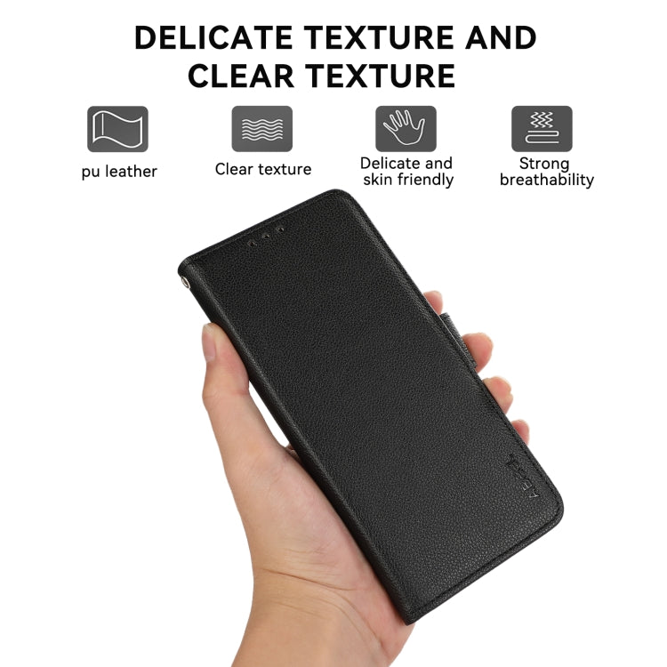 ABEEL Side-Magnetic Litchi Pattern Leather RFID Phone Case, For iPhone 13 Pro, For iPhone 13, For iPhone 12 Pro Max, For iPhone 12 Pro