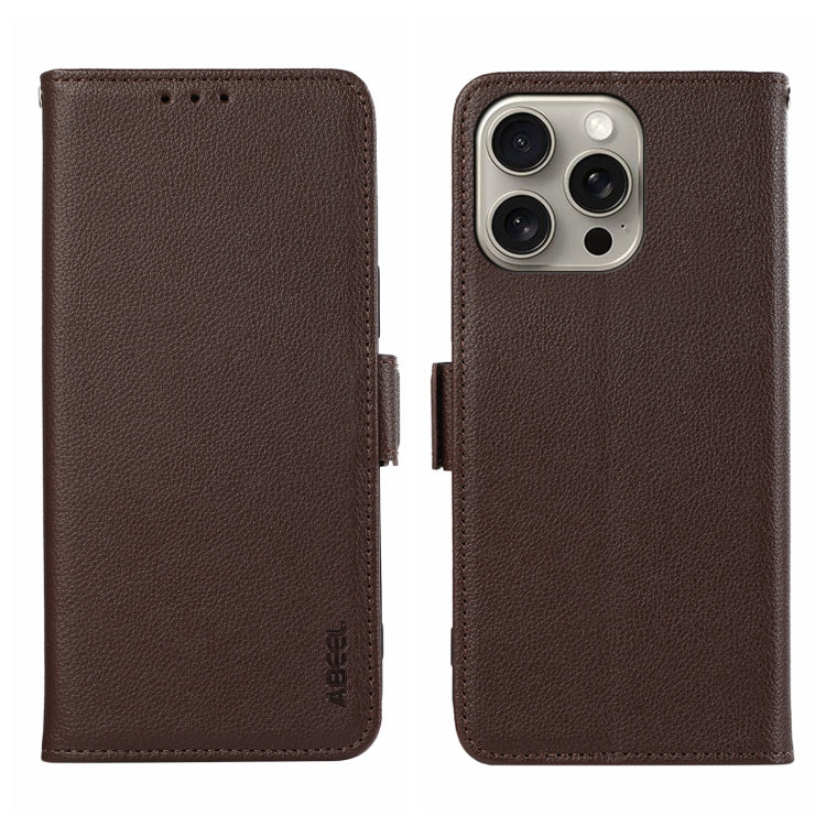 ABEEL Side-Magnetic Litchi Pattern Leather RFID Phone Case, For iPhone 13 Pro, For iPhone 13, For iPhone 12 Pro Max, For iPhone 12 Pro