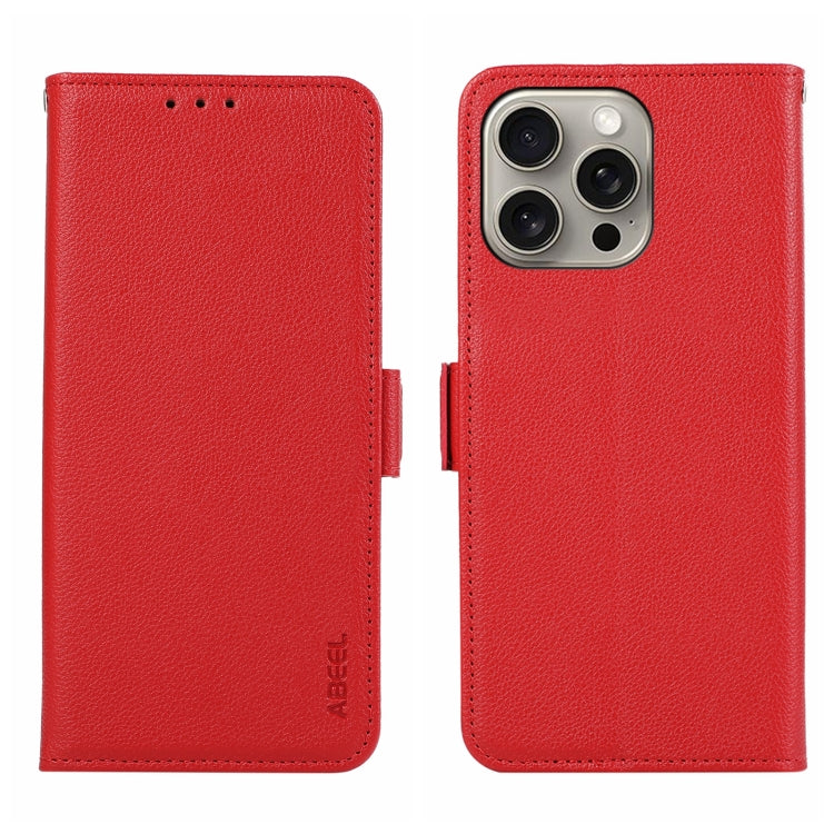 ABEEL Side-Magnetic Litchi Pattern Leather RFID Phone Case, For iPhone 13 Pro, For iPhone 13, For iPhone 12 Pro Max, For iPhone 12 Pro