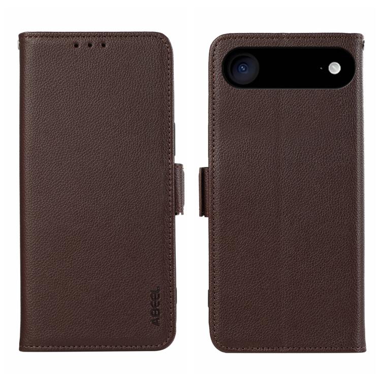 ABEEL Side-Magnetic Litchi Pattern Leather RFID Phone Case, For iPhone 17 Pro Max, For iPhone 17 Pro, For iPhone Air, For iPhone 15 Pro Max, For iPhone 15 Pro, For iPhone 15 Plus