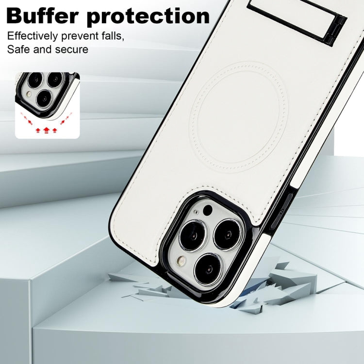Retro Leather Invisible Stand MagSafe Phone Case, For iPhone 14 Pro, For iPhone 14 Pro Max, For iPhone 13 Pro Max