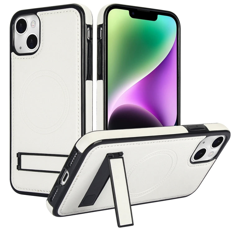 Retro Leather Invisible Stand MagSafe Phone Case, For iPhone 13 Pro, For iPhone 13, For iPhone 13 mini
