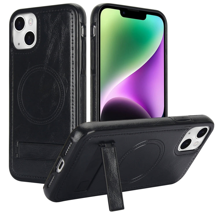 Retro Leather Invisible Stand MagSafe Phone Case, For iPhone 13 Pro, For iPhone 13, For iPhone 13 mini