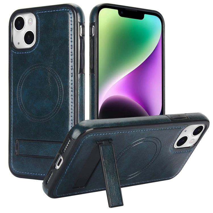 Retro Leather Invisible Stand MagSafe Phone Case, For iPhone 13 Pro, For iPhone 13, For iPhone 13 mini