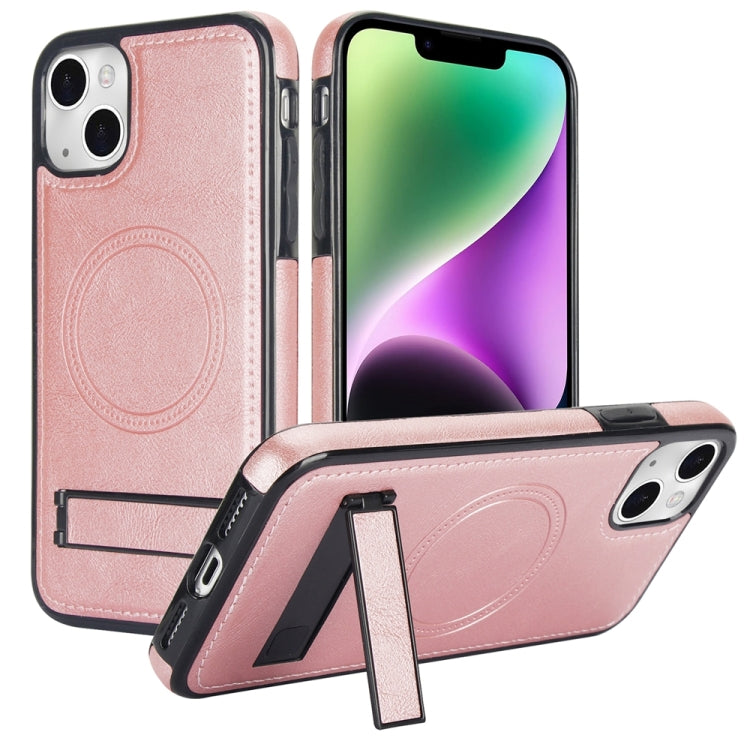 Retro Leather Invisible Stand MagSafe Phone Case, For iPhone 13 Pro, For iPhone 13, For iPhone 13 mini
