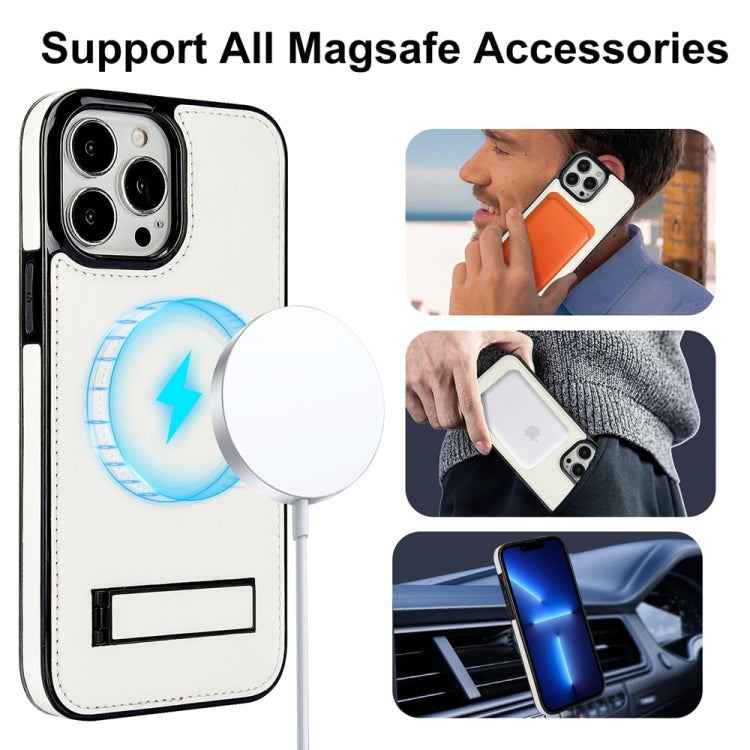 Retro Leather Invisible Stand MagSafe Phone Case, For iPhone 13 Pro, For iPhone 13, For iPhone 13 mini