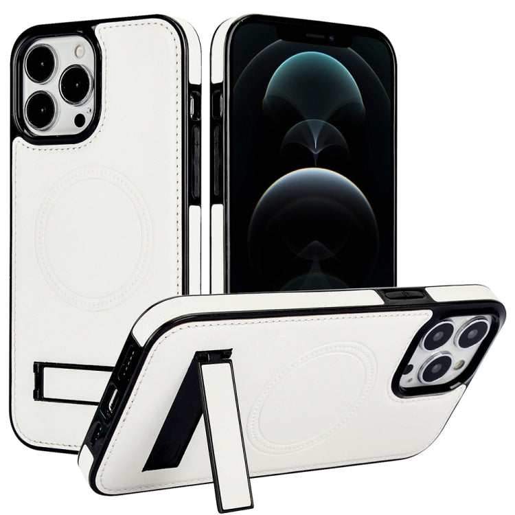 Retro Leather Invisible Stand MagSafe Phone Case, For iPhone 12 / 12 Pro, For iPhone 12 Pro Max, For iPhone 12 mini