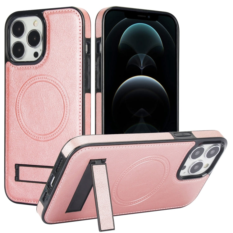 Retro Leather Invisible Stand MagSafe Phone Case, For iPhone 12 / 12 Pro, For iPhone 12 Pro Max, For iPhone 12 mini