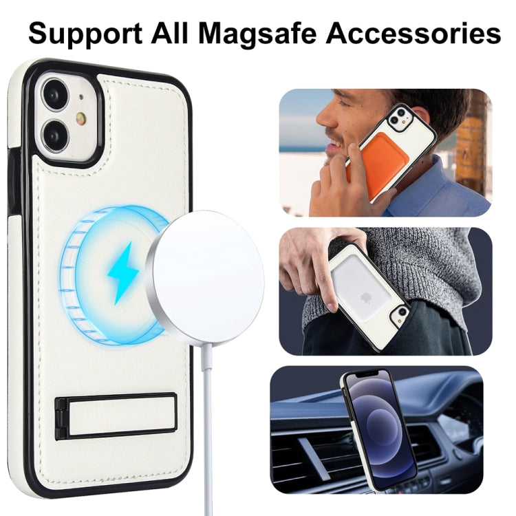 Retro Leather Invisible Stand MagSafe Phone Case, For iPhone 12 / 12 Pro, For iPhone 12 Pro Max, For iPhone 12 mini