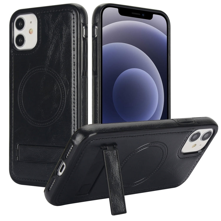 Retro Leather Invisible Stand MagSafe Phone Case, For iPhone 12 / 12 Pro, For iPhone 12 Pro Max, For iPhone 12 mini