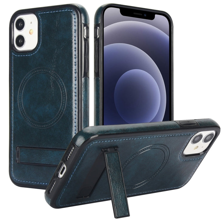 Retro Leather Invisible Stand MagSafe Phone Case, For iPhone 12 / 12 Pro, For iPhone 12 Pro Max, For iPhone 12 mini