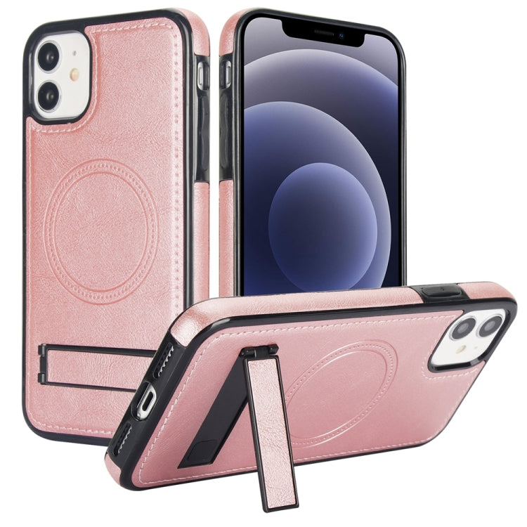 Retro Leather Invisible Stand MagSafe Phone Case, For iPhone 12 / 12 Pro, For iPhone 12 Pro Max, For iPhone 12 mini
