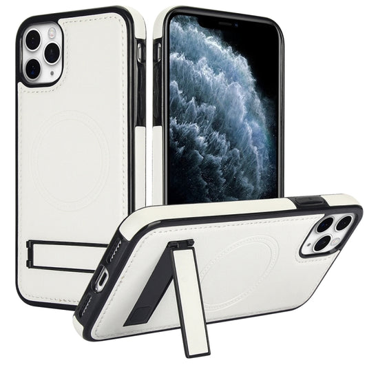 Retro Leather Invisible Stand MagSafe Phone Case, For iPhone 11 Pro Max, For iPhone 11, For iPhone 11 Pro