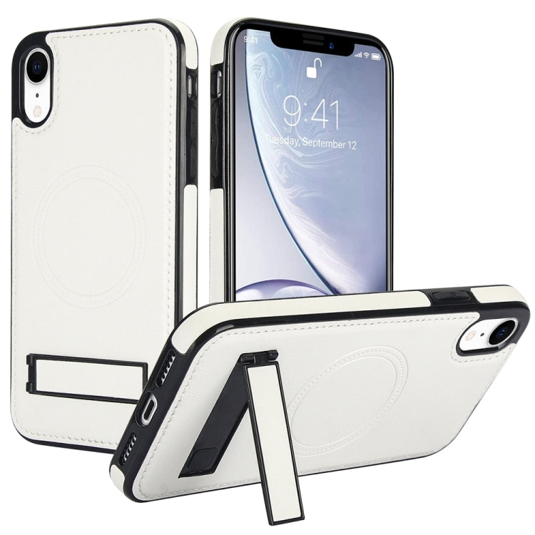 Retro Leather Invisible Stand MagSafe Phone Case, For iPhone X / XS, For iPhone XR, For iPhone XS Max