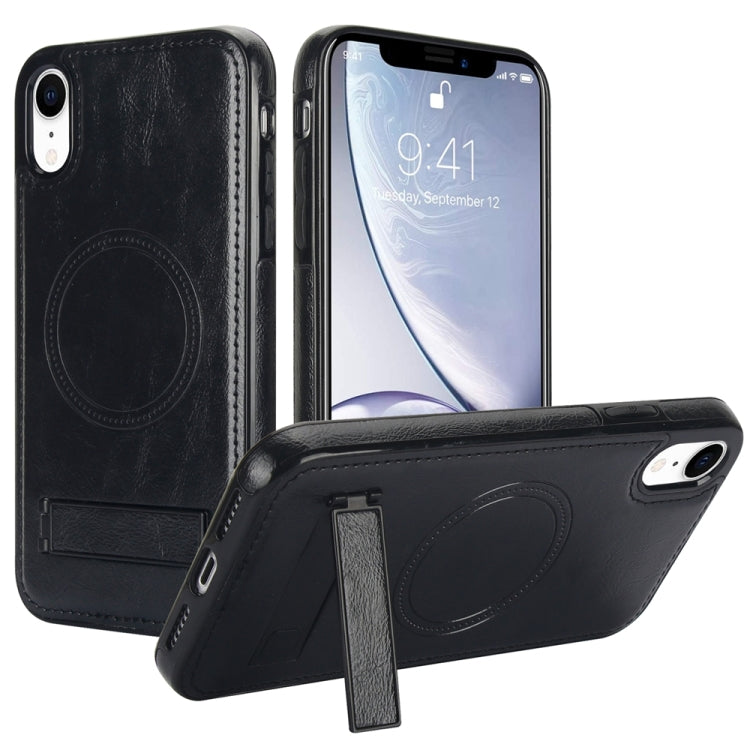 Retro Leather Invisible Stand MagSafe Phone Case, For iPhone X / XS, For iPhone XR, For iPhone XS Max