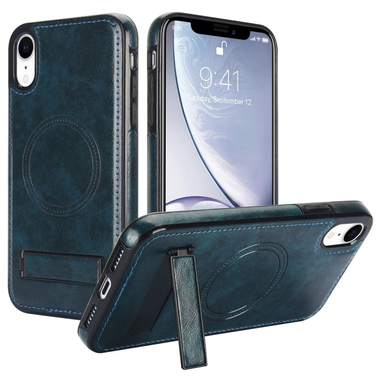 Retro Leather Invisible Stand MagSafe Phone Case, For iPhone X / XS, For iPhone XR, For iPhone XS Max