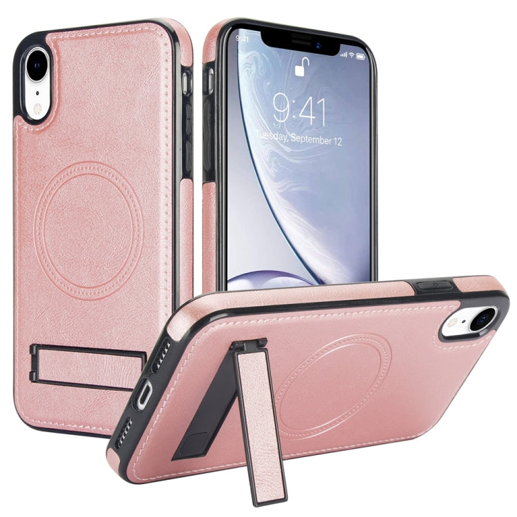 Retro Leather Invisible Stand MagSafe Phone Case, For iPhone X / XS, For iPhone XR, For iPhone XS Max